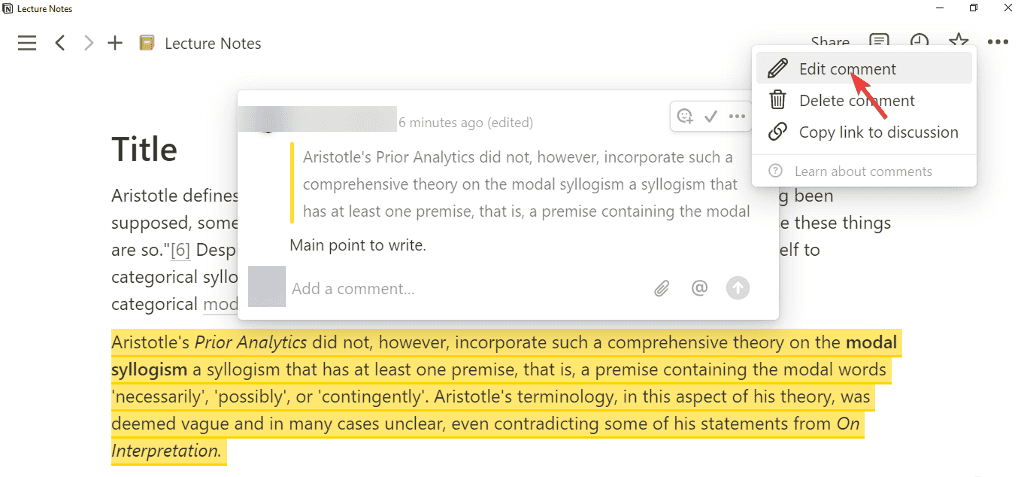 how to edit comment in notion step 2 2